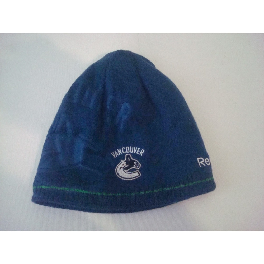 VANCOUVER CANUCKS REEBOK BEANIE KNIT TOBOGGAN HAT CAP VINTAGE DEADSTOCK st6